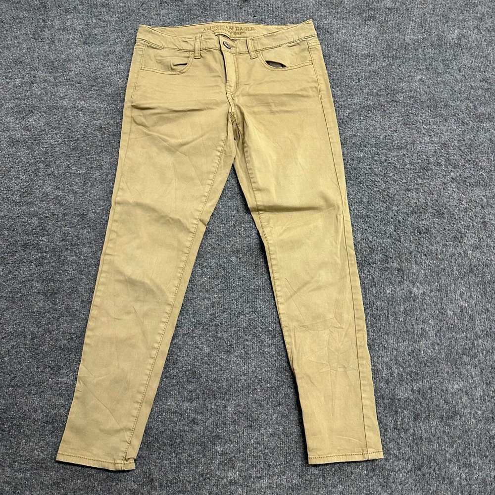American Eagle Pants Womens Size 6 Viscose Khaki Tan Skinny Stretch Chino Casual